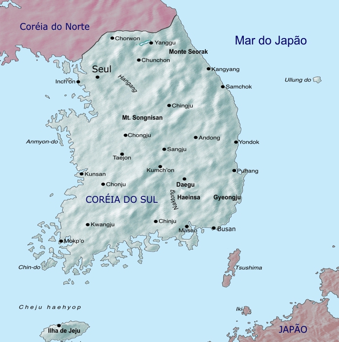 Mapa da Coréia do Sul