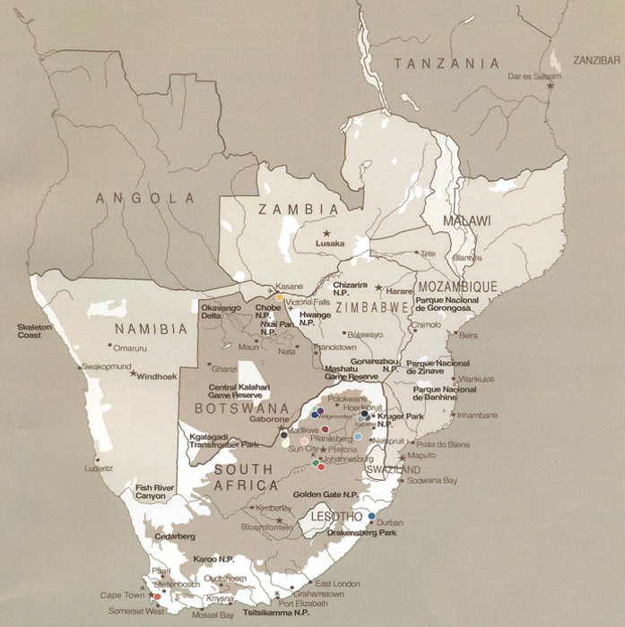 Mapa Sul da África