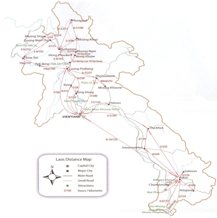 mapa-distâncias-laos-viagens-pacotes