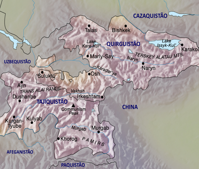 mapa-quirguistão-tajiquistão