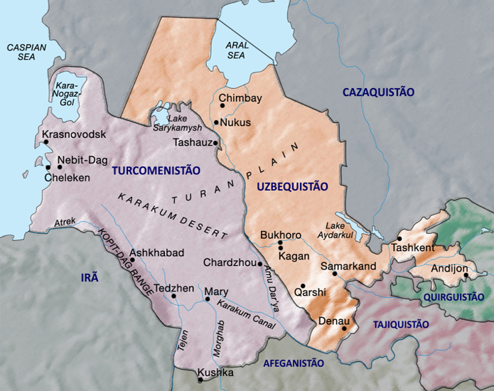 mapa-uzbequistão-turcomenistão
